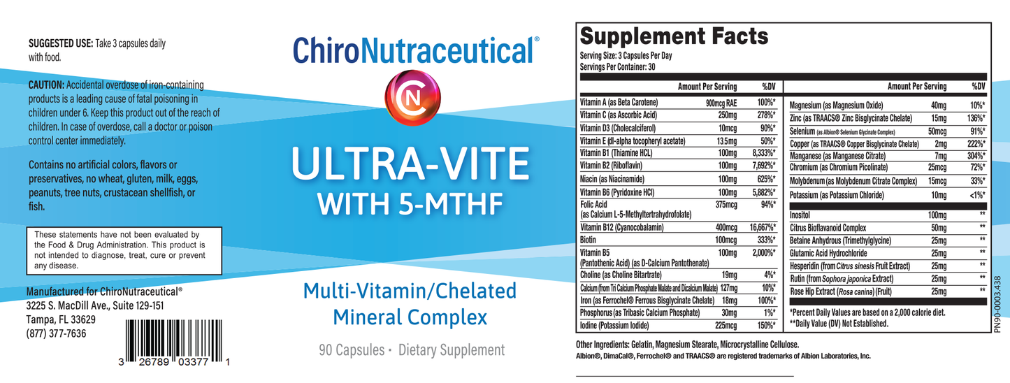 UltraVite - Prolonged Release Multivitamin & Chelated Mineral Complex